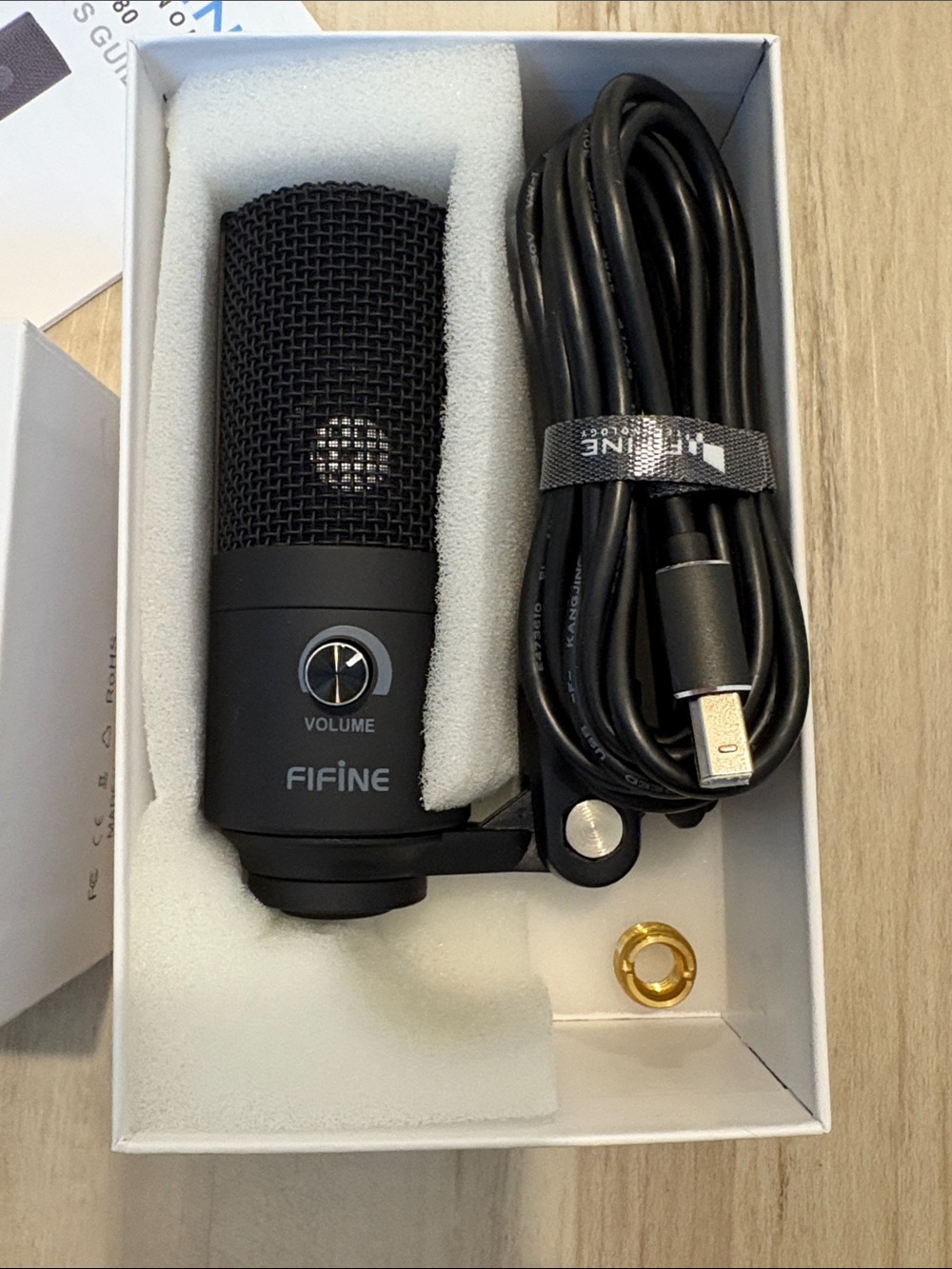 Black USB Desktop Microphone with Volume Control
